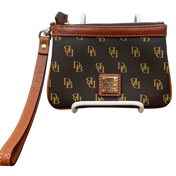 Dooney & Bourke Handbags - Dooney & Bourke Gretta Key Zip Wristlet DB Monogram Coin Pouch